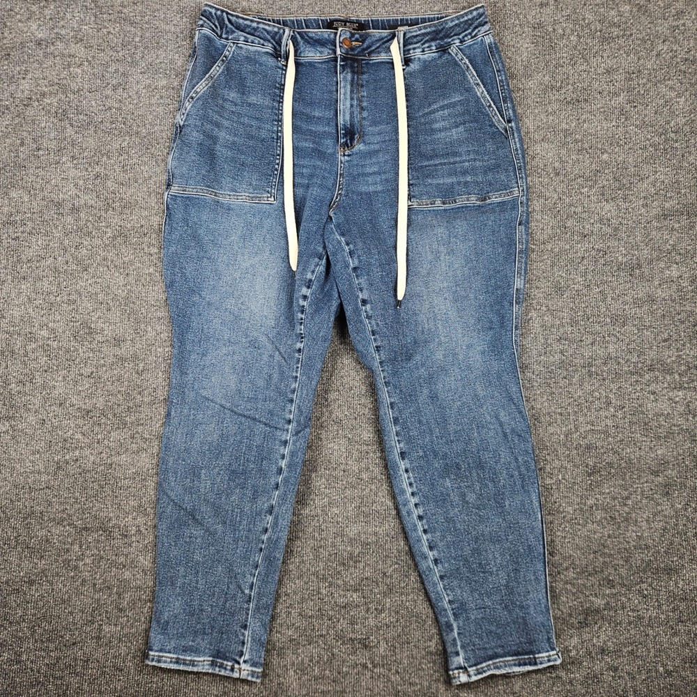 Judy Blue Light Blue Denim Jogger Pants Jeans with Drawstring